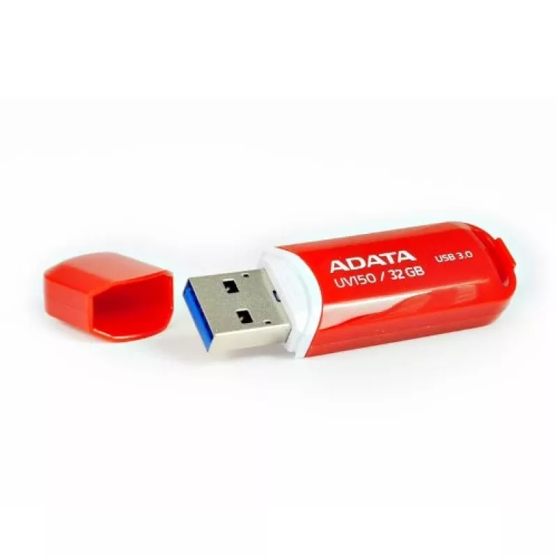 USB flash drive ADATA DashDrive UV150 32GB, USB Type-A 3.2 Gen 1, red, cap design