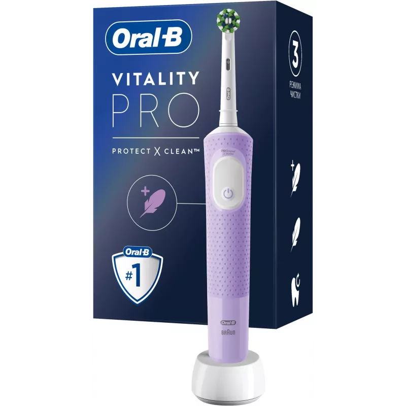 Oral-B | D103 Vitality Pro | Electric Toothbrush | Rechargeable | For adults | ml | Number of heads | Lilac Mist | Number of brush heads included 1 | Number of teeth brushing modes