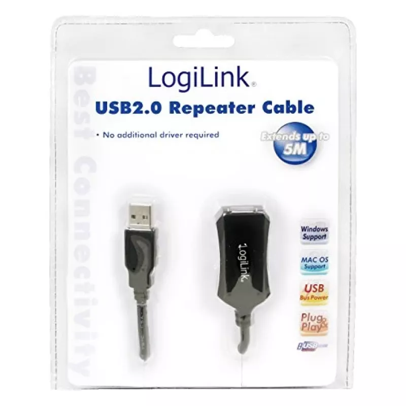LogiLink USB 2.0 Repeater Cable - 5.0m USB Cable 5 M USB a