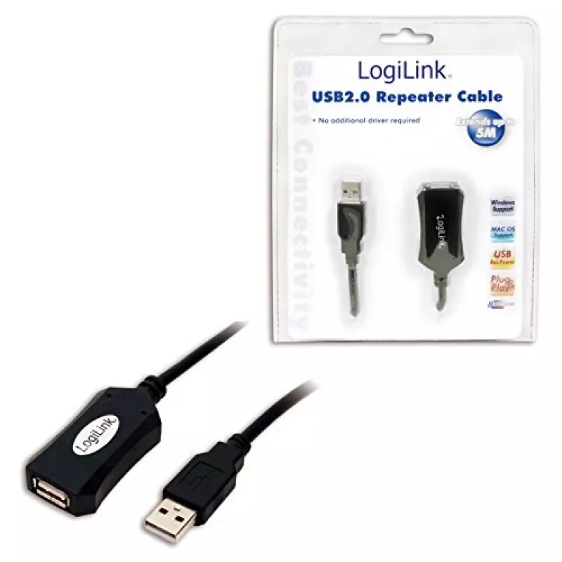 LogiLink USB 2.0 Repeater Cable - 5.0m USB Cable 5 M USB a