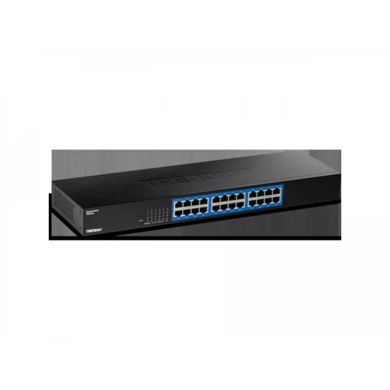 TRENDnet 24-Port Gigabit Switch, TEG-S25, 24 X Gigabit RJ-45 Ports, 48Gbps Switching Capacity, Fanless Design, Metal Enclosure, Internal Power