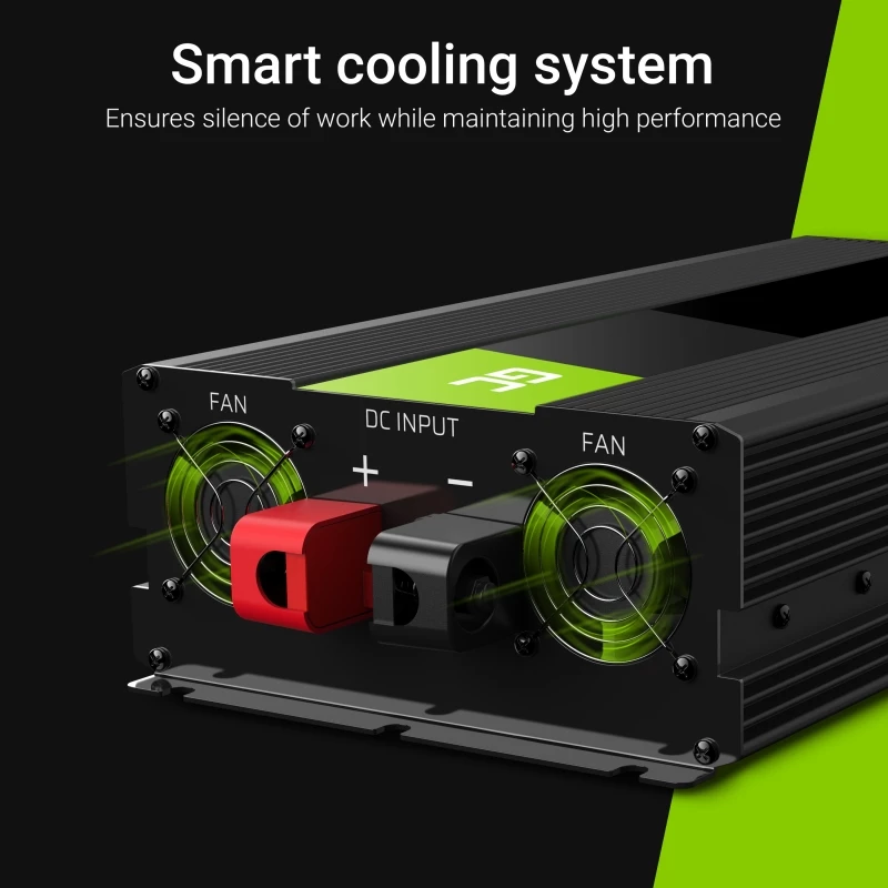 Power inverter Green Cell INV12 3000 W 12 V to 230 V, 50 Hz, 1 USB, active cooling, black