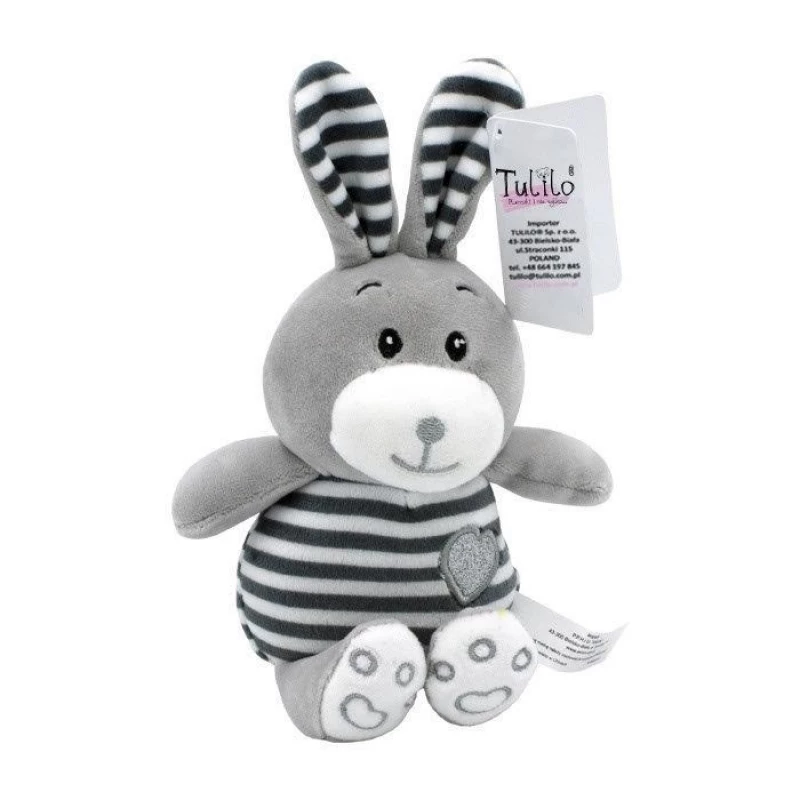 Soft toy TULILO Striped Cuddles Rabbit 26 cm plush rabbit toy