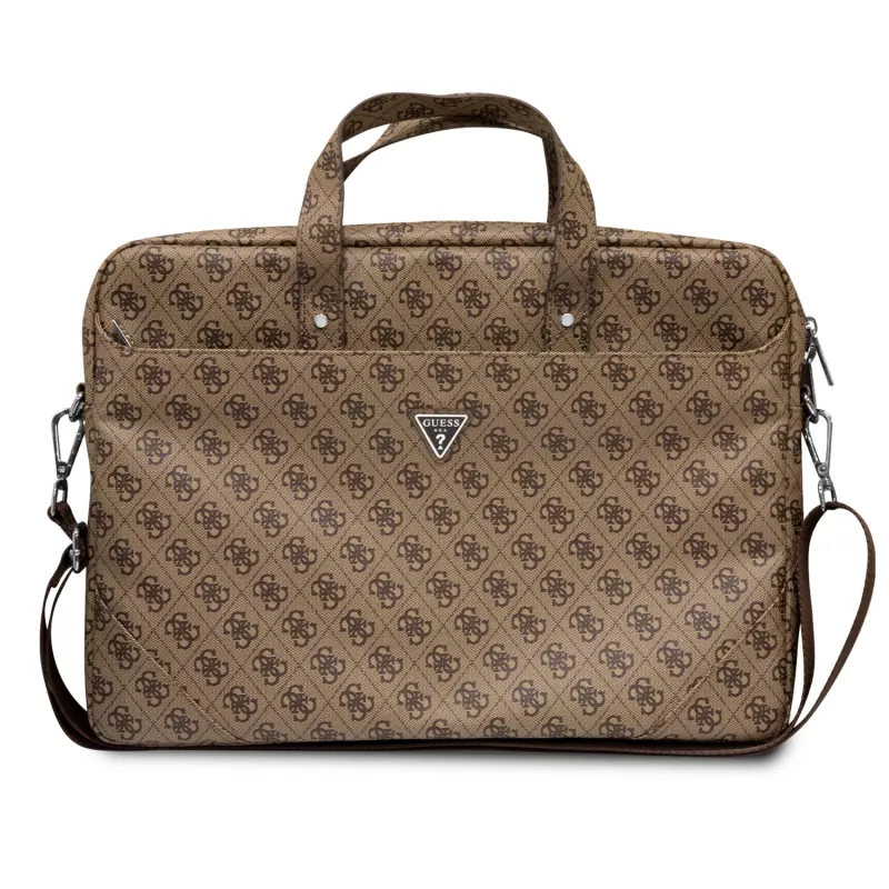 Laptop bag GUESS GUCB15P4TW 16 inch brown Saffiano with 4G triangle logo