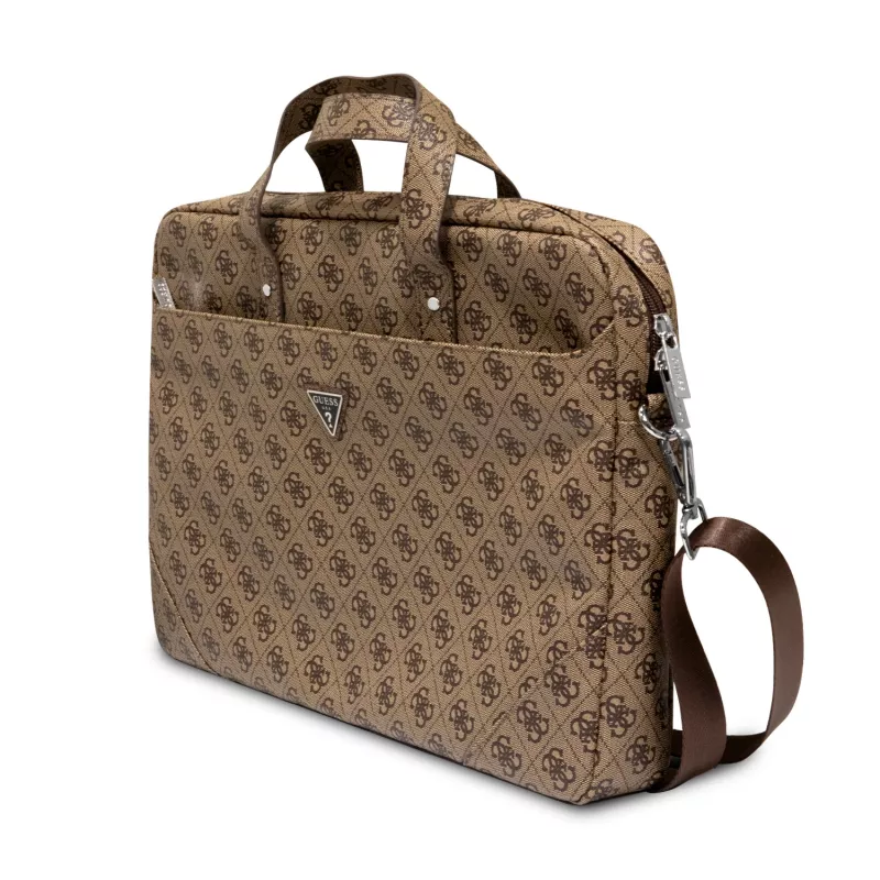 Laptop bag GUESS GUCB15P4TW 16 inch brown Saffiano with 4G triangle logo