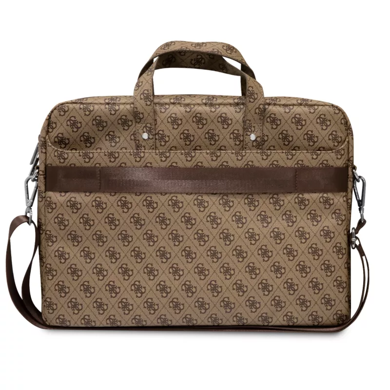Laptop bag GUESS GUCB15P4TW 16 inch brown Saffiano with 4G triangle logo