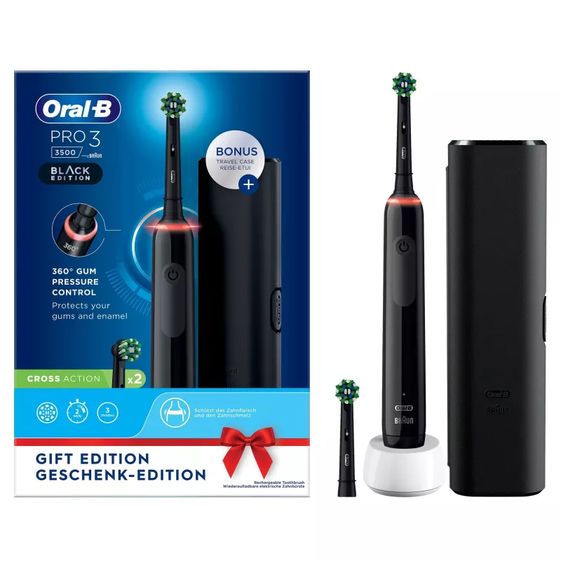 Oral-B Pro 3 3500 Adult Rotating toothbrush Black