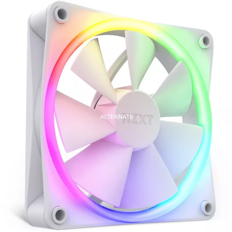 NZXT case fan F120 RGB 120 mm White, 4-pin, 1800 RPM, 50.18 CFM, 18 LEDs