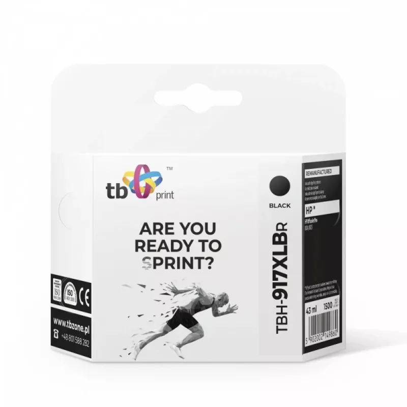 Ink. Cartridge TB Kompat. S HP OfficeJet Pro 8025 917XL, BK Reman.