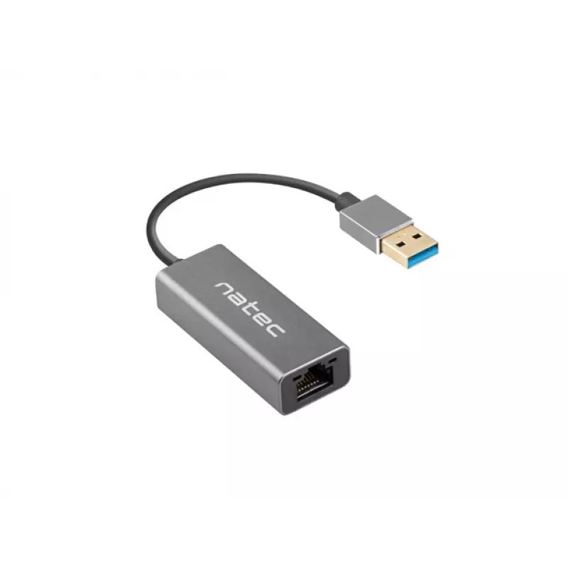 USB hub NATEC Cricket USB 3.2 Gen 1 Type-A with RJ-45 Ethernet 1000 Mbit/s, aluminium housing, black