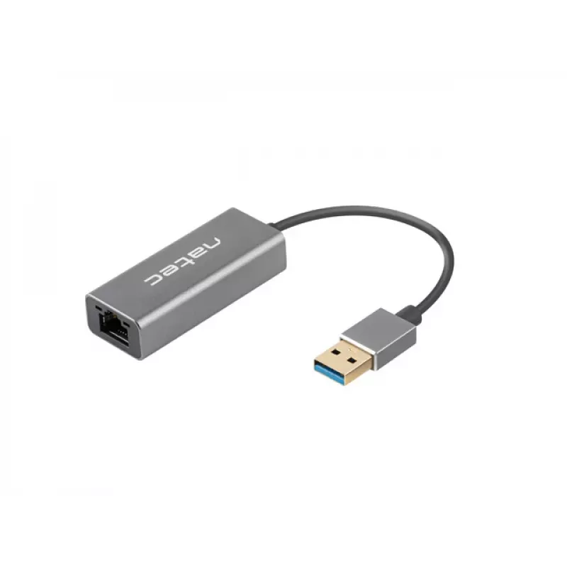 USB hub NATEC Cricket USB 3.2 Gen 1 Type-A with RJ-45 Ethernet 1000 Mbit/s, aluminium housing, black