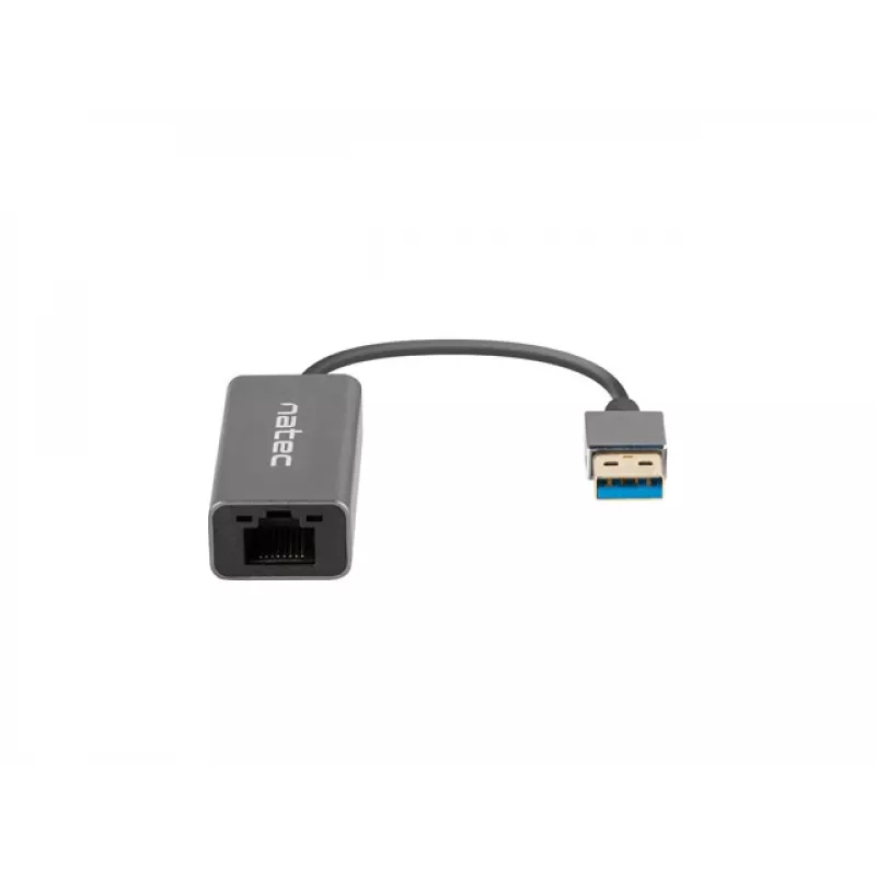 USB hub NATEC Cricket USB 3.2 Gen 1 Type-A with RJ-45 Ethernet 1000 Mbit/s, aluminium housing, black