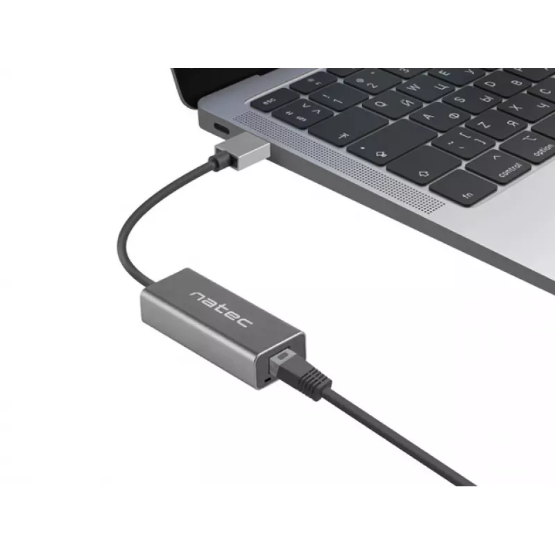USB hub NATEC Cricket USB 3.2 Gen 1 Type-A with RJ-45 Ethernet 1000 Mbit/s, aluminium housing, black