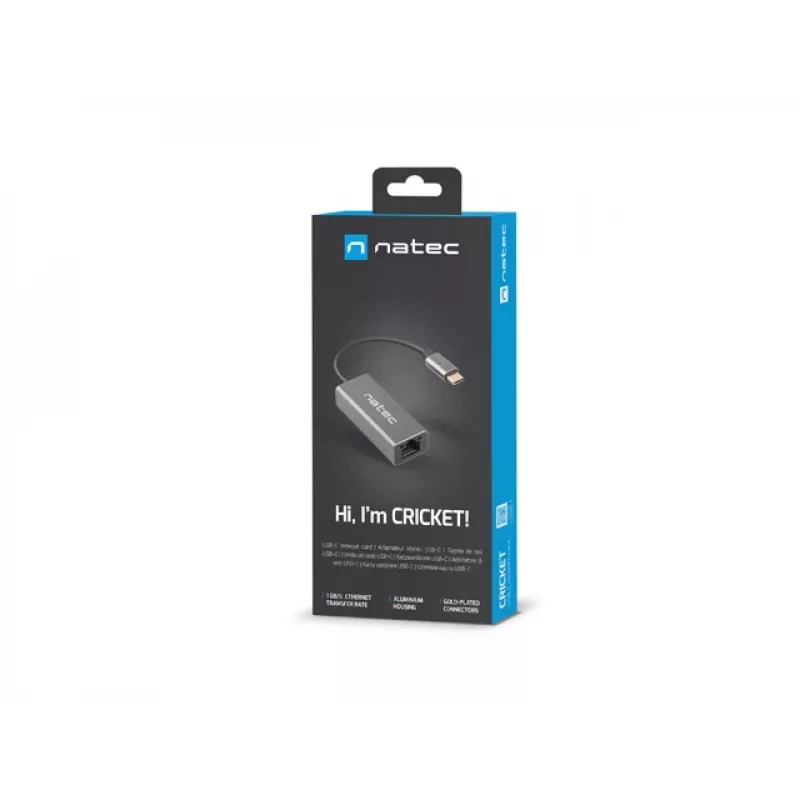 NATEC Cricket USB 3.2 Gen 1 Type-C Grey Ethernet Hub 1000 Mbit/s