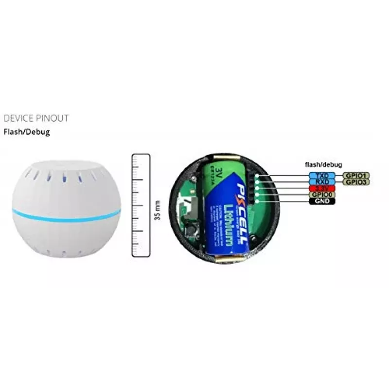 Shelly H&T, Humidity and Temperature Wireless Smart Sensor, Compact, WiFi, Hygrometer Monitor, Home Automation, iOS Android Application – Black