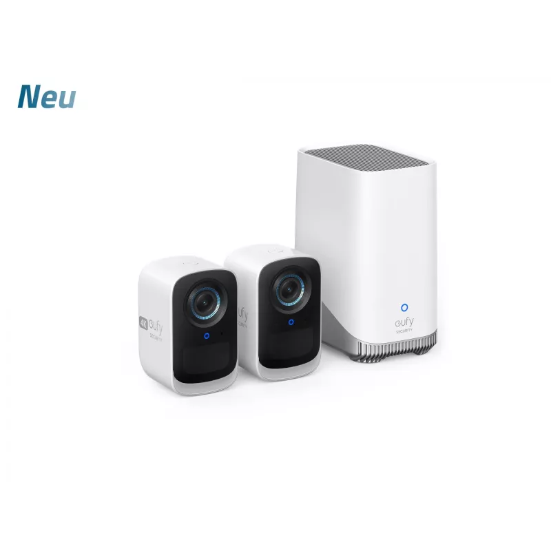 Eufy Security S300 EufyCam 3C 2-Cam Kit Security Camera Outdoor Wireless, 4K Camera, Expandable Local Storage up to 16TB, Face Recognition AI,