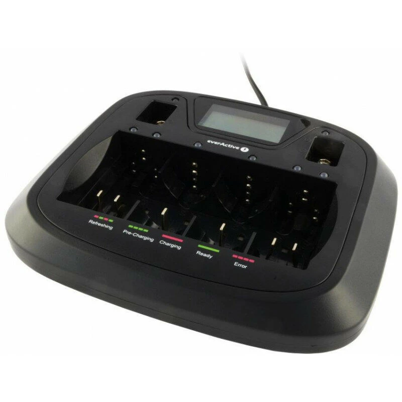 Battery charger everActive NC-900U Universal DC — charges AA, AAA, C, D, 9V, up to 6 cells, black