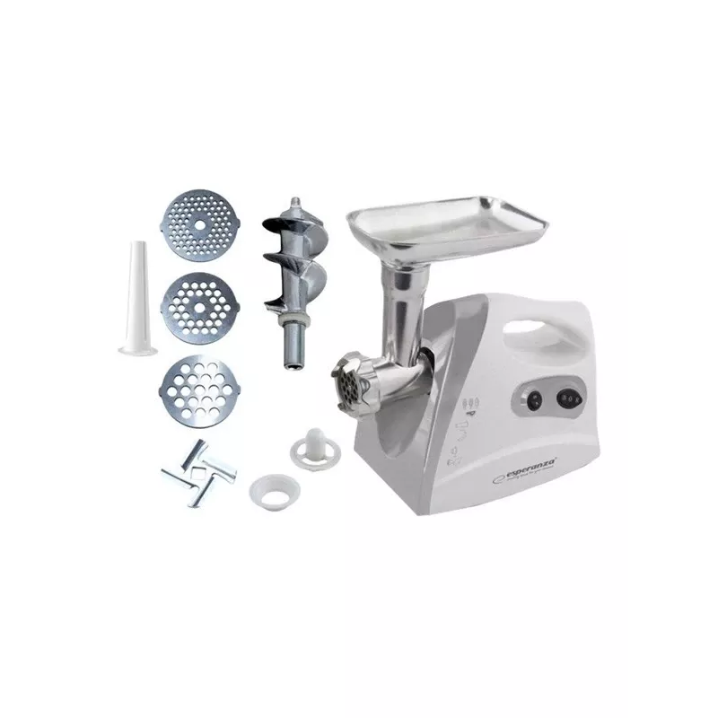 Electric Meat Grinder ESPERANZA EKM012E 600 W, Grey, 2.6 kg, reverse, sausage horn, kebbe maker