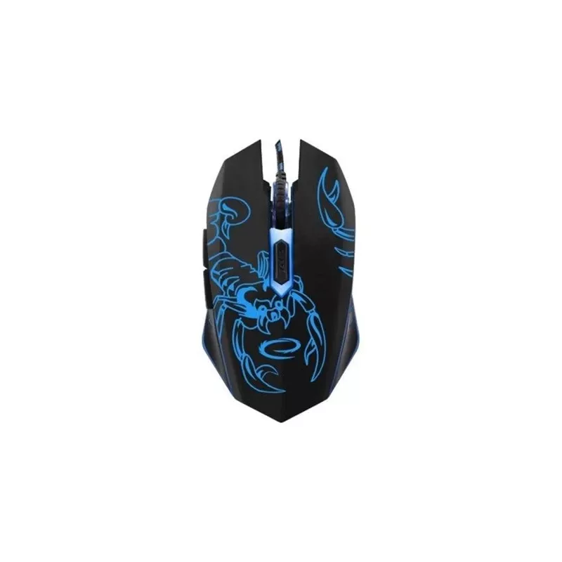 Esperanza MX203 SCORPIO - Mouse - USB - Blue - Hiiri - Optinen - 6 Painiketta - Black
