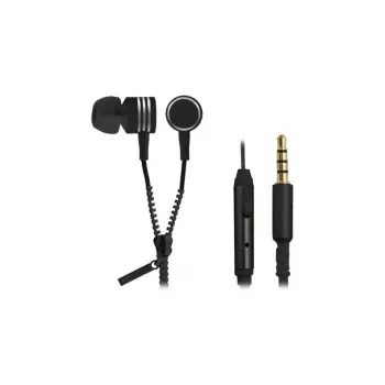 Earphones ZIPPER with microphone black