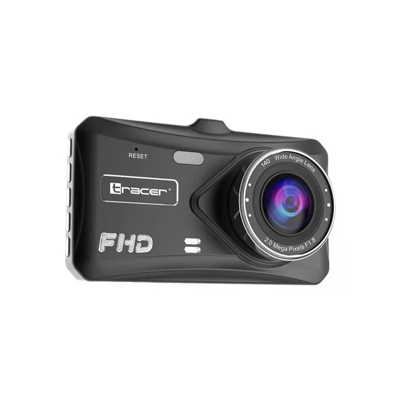 Dashcam TRACER 4TS Full HD dual-channel dash camera, 2 MP main, 0.4 MP interior, 140°/60° angles, 4 inch IPS display, 150 mAh battery, aluminium body, parking assist