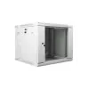 Lanberg WF02-6609-10S 19 inch 9U Wall-Mounted Double-Section Rack Cabinet, 600x600 mm, Grey, 60 kg Load, Tempered Glass Door