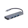 USB-C laptop dock GEMBIRD A-CM-COMBO2-01 — USB 3.2 Gen 1 Type-C, 3× USB-A, 1× HDMI, grey