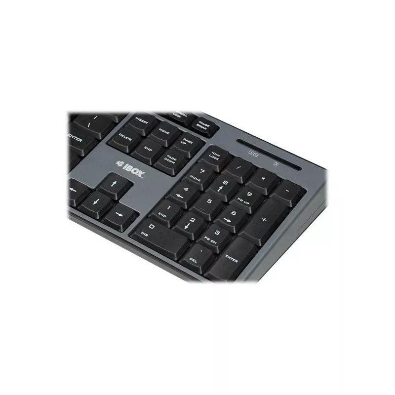 IBOX Desktop Kit Pro wireless keyboard and mouse, QWERTY full-size 104 keys, 2.4 GHz, 1200 DPI, black