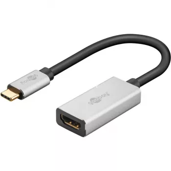 Wentronic 60194 Video Cable-Adapter 0,15 m USB Type-C HDMI Black - Silver (60194)