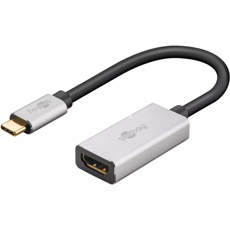 Wentronic 60194 Video Cable-Adapter 0,15 m USB Type-C HDMI Black - Silver (60194)