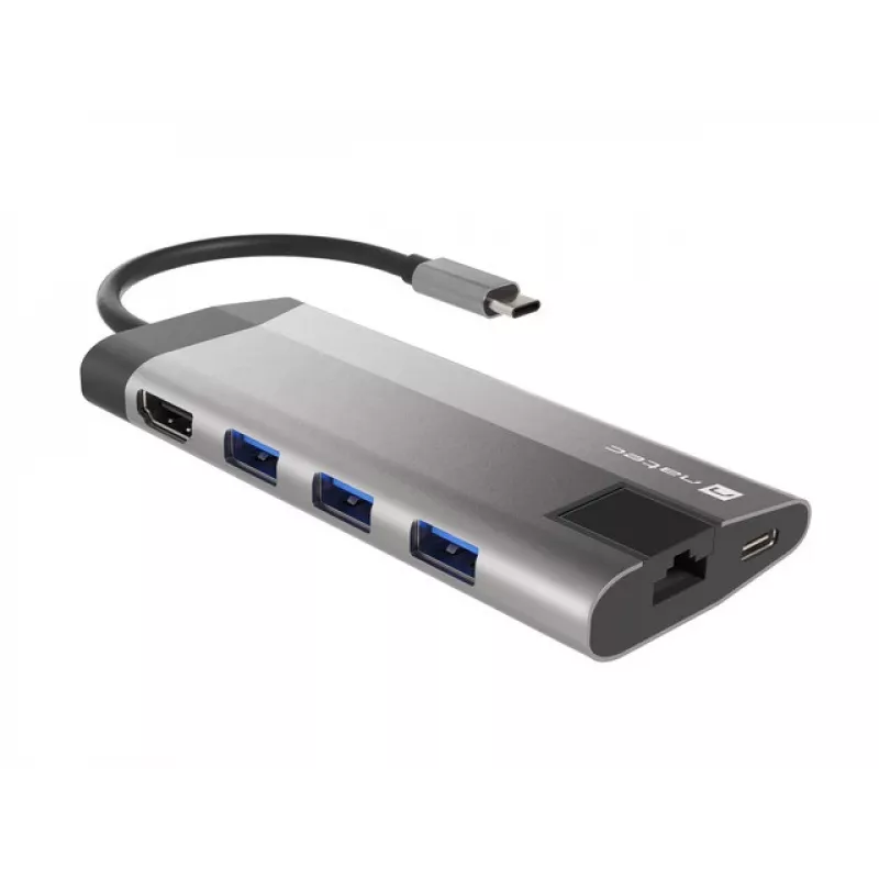 NATEC Fowler Plus USB Type-C Black Grey MicroSD SD Hub