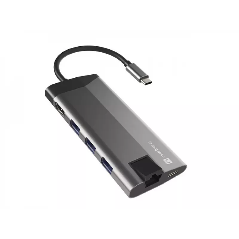 NATEC Fowler Plus USB Type-C Black Grey MicroSD SD Hub