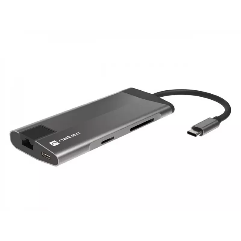 NATEC Fowler Plus USB Type-C Black Grey MicroSD SD Hub