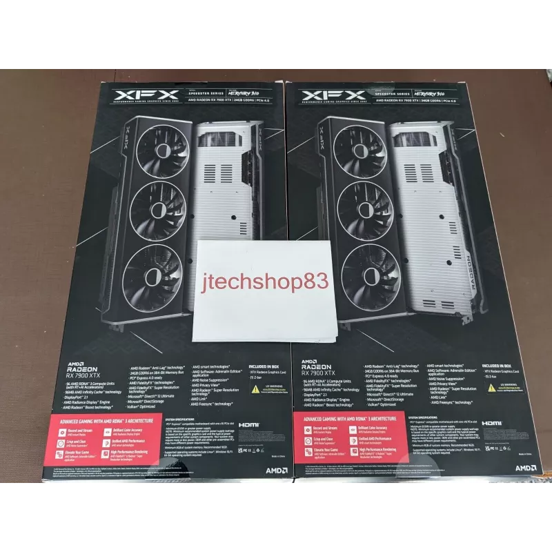 Graphics card XFX Radeon RX 7900 XTX 24 GB GDDR6, PCIe 4.0, 384-bit, 355 W, 3x fans