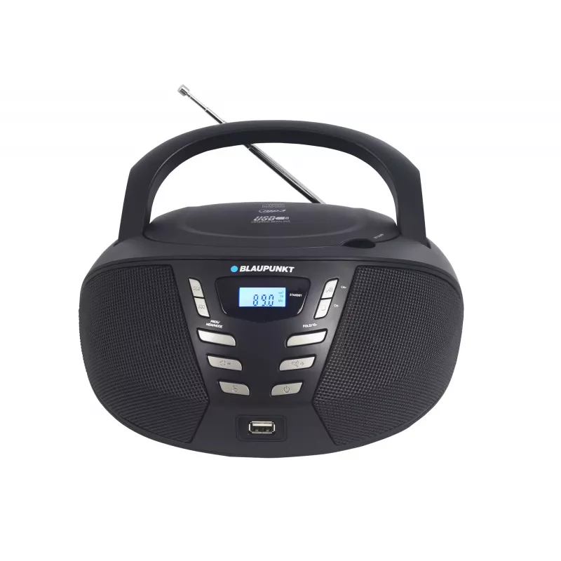 Portable CD player Blaupunkt BB7BK — MP3, FM radio, USB, AUX, battery-powered, 2x built-in speakers, 240×230×128 mm
