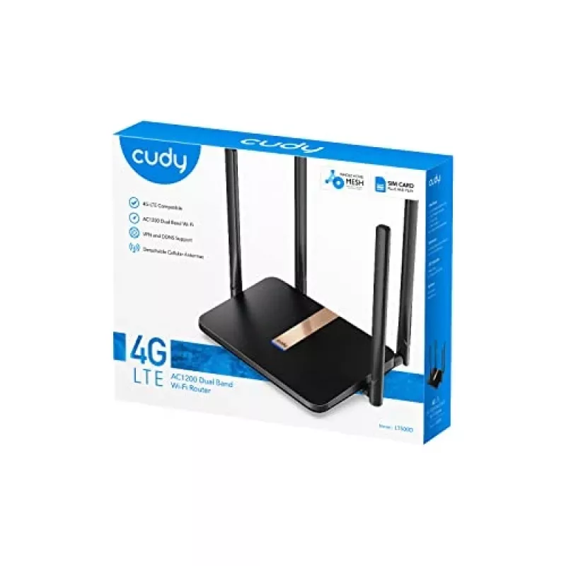 Cudy LT500D wireless router Fast Ethernet Dual-band (2.4 GHz / 5 GHz) 4G Black