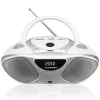 CD recorder BLAUPUNKT BB14WH — CD recorder with MP3 playback, USB, LCD, clock, 2x1 W speakers, silver/white