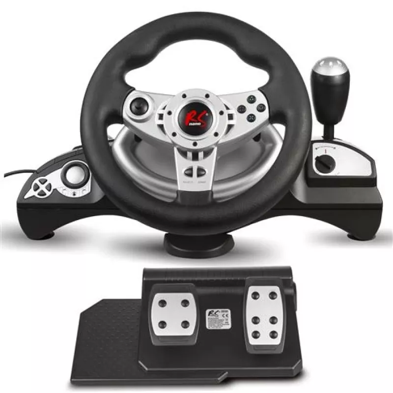 Steering wheel nano rs RS700 wired USB 270° rotation, 10 buttons, pedals, vibration, 1.8 m cable