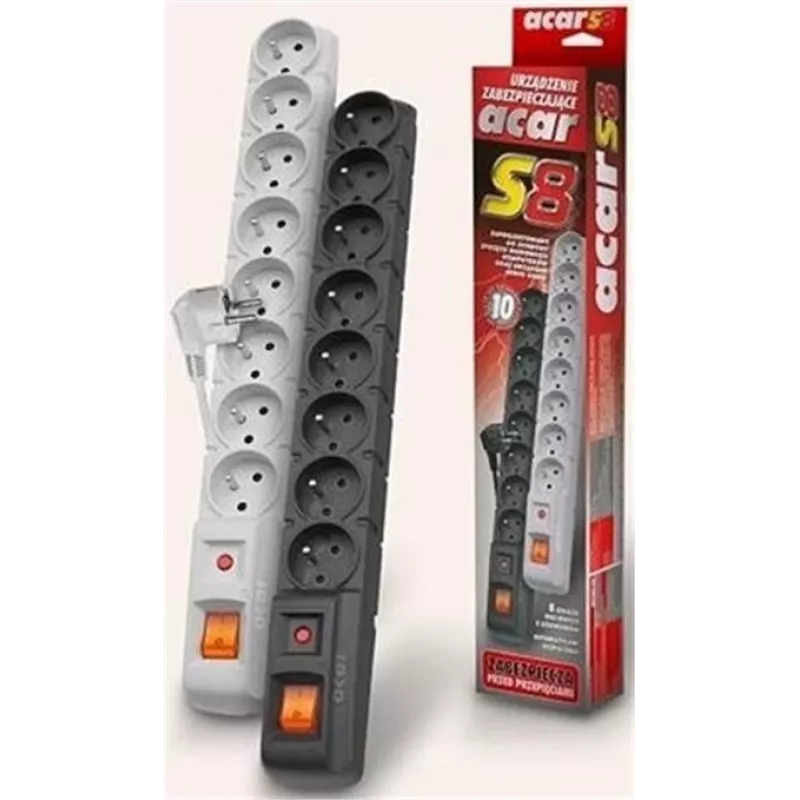 power strip with switch : 8 outlets, cable of 1,5 M, black