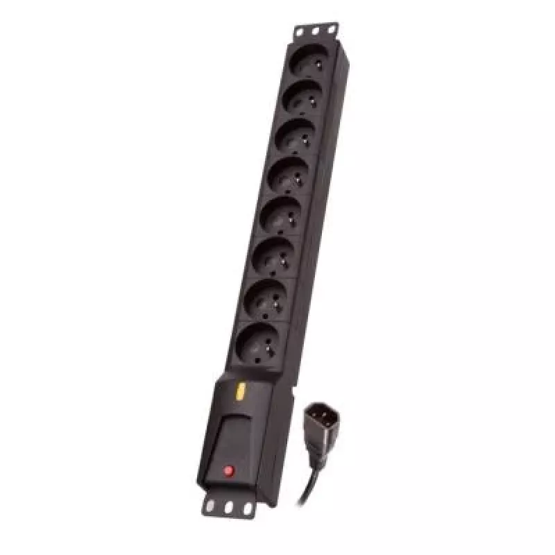 Power strip lestar LZRM 810 BW with IEC 320 connector, 5.0 m cable