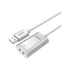 Audio converter Unitek Y-247A, silver, USB Type-A connector, compact 12×28×46 mm