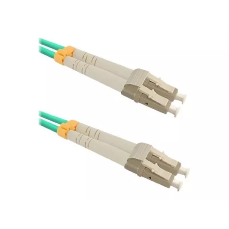 Qoltec - patch cable - LC/UPC Multimode (M) Pour LC/UPC Multimode (M) - 1 M - fibre optic - Duplex - 50 / 125 Microns - OM3 - halogen-free