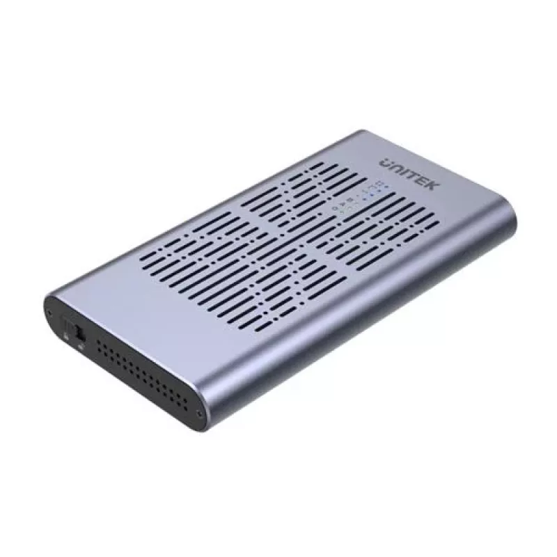 SSD enclosure Unitek S1206A for 2× M.2 NVMe PCIe Gen3 x4 drives, USB 3.2 Gen 2 (10 Gbit/s), aluminium, USB-C, includes power supply