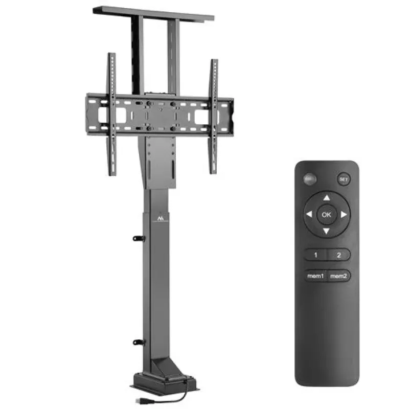 Maclean MC-866 electric TV lift for 37-65 inch (94-165.1 cm), remote control, VESA up to 600×400, max 50 kg, black