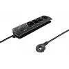 Qoltec 50105 power strip with surge protector, 4 Black