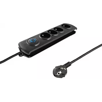 Qoltec 50105 power strip with surge protector, 4 Black