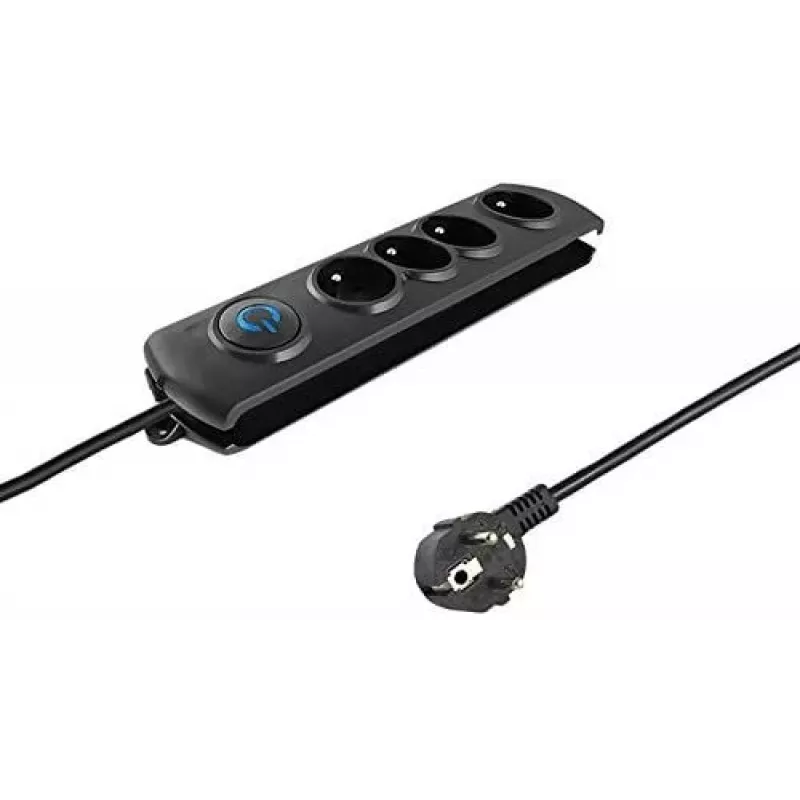 Qoltec 50105 power strip with surge protector, 4 Black