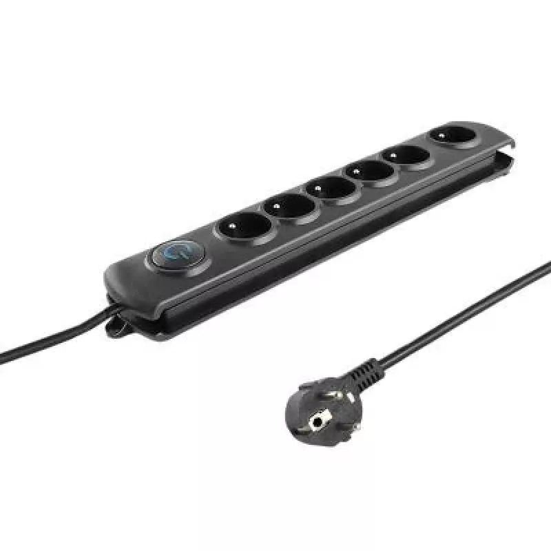 Surge Protector Qoltec 50112 Black 6 AC outlets 230V 3m