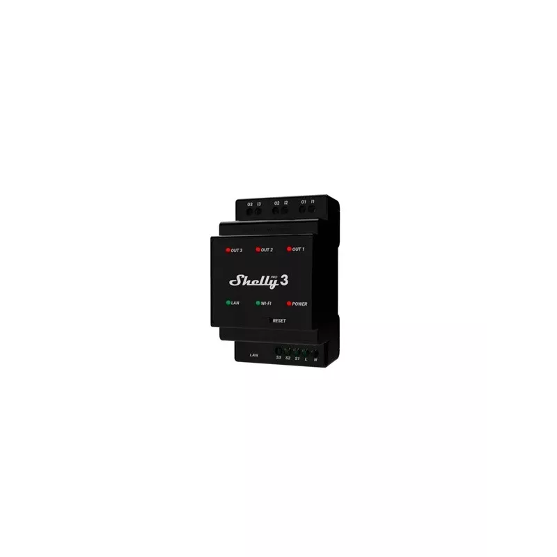 Shelly Pro 3 DIN Rail WiFi/LAN/Bluetooth Relay Switch