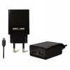 Travel charger Beline Beli0011 — 2×USB ports, microUSB cable, 2A output, black